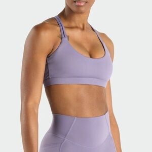 TLF Hyper Power Strappy Sports Bra in Ridge large light purple strappy back